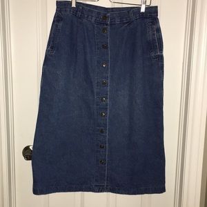 Vintage midi denim skirt